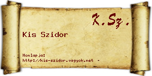 Kis Szidor névjegykártya